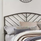 Hillsdale Furniture Essex Metal Headboard with Chevron Spindle Design Gray Bronze