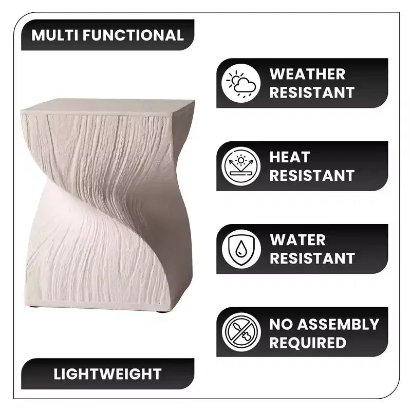 LeisureMod Onyx Series Tavolino Quadrato Tavolino Moderno in Fibra di Pietra, Tavolino d'Appoggio Completamente Assemblato per Soggiorno, Camera da Letto, Ufficio, Decorazione d'Ingresso