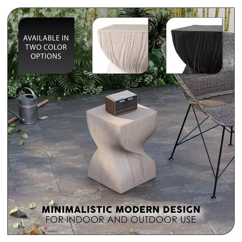 LeisureMod Onyx Series Tavolino Quadrato Tavolino Moderno in Fibra di Pietra, Tavolino d'Appoggio Completamente Assemblato per Soggiorno, Camera da Letto, Ufficio, Decorazione d'Ingresso