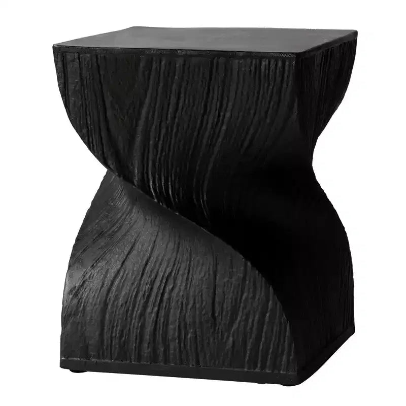 LeisureMod Onyx Series Square Side Table  Modern Fiberstone End Table, Fully Assembled Accent Table for Living Room, Bedroom, Office, Entryway Decor