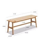 Woven Bench, Solid Oak Wood Dining Room Bench w/Rustic, Hand Woven Design, Long Bench Kitchen Bench for Dining Room Bedroom Entryway Bathroom