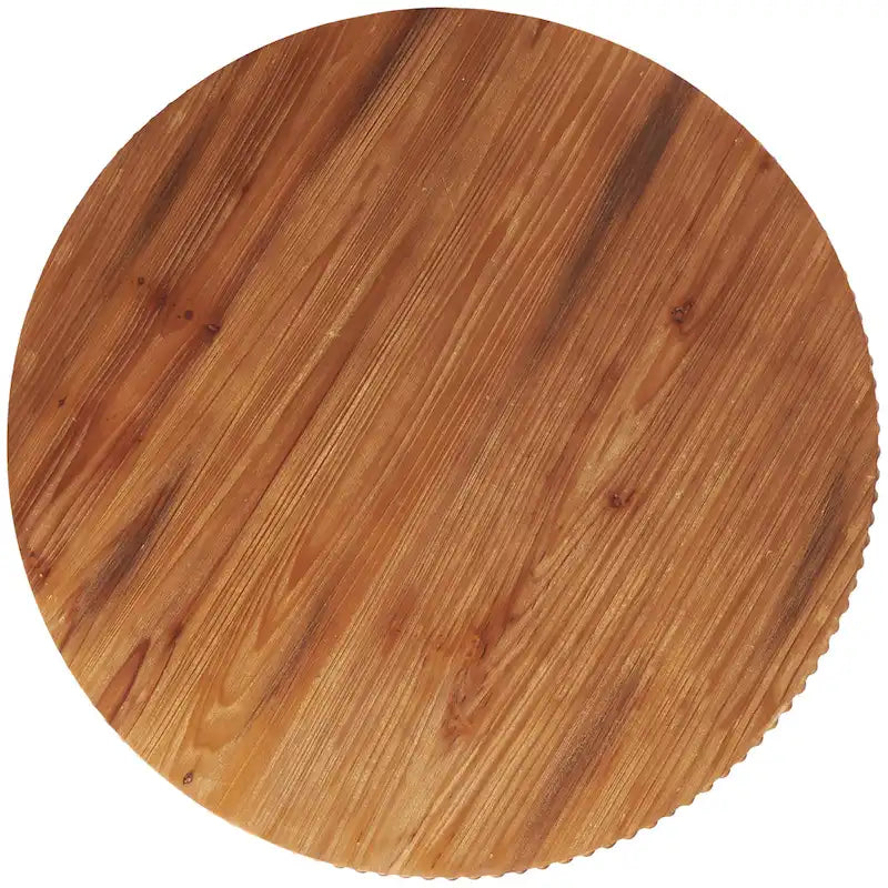 Tavolino da Caffè con Perle di Legno e Base a X in Metallo - Marrone - Roche River Decor - 30Lx30Px16H