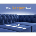 Divani Chesterfield a 3 posti in lino da 6 posti, set divano, poltrona, divanetto, divano trapuntato per soggiorno - Morden Fort