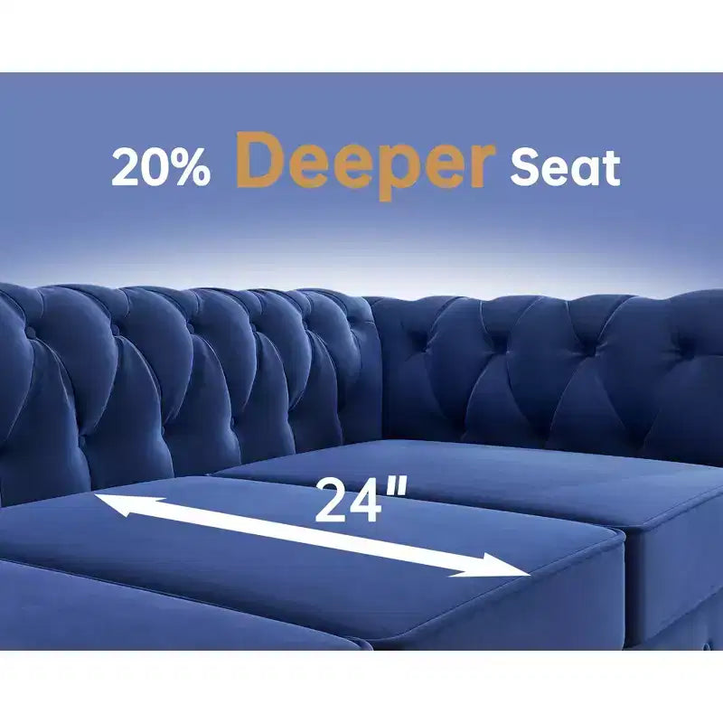 Divani Chesterfield a 3 posti in lino da 6 posti, set divano, poltrona, divanetto, divano trapuntato per soggiorno - Morden Fort
