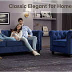 Divani Chesterfield a 3 posti in lino da 6 posti, set divano, poltrona, divanetto, divano trapuntato per soggiorno - Morden Fort