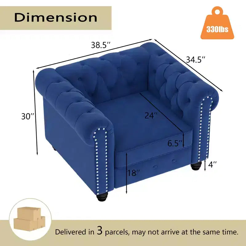 Divani Chesterfield a 3 posti in lino da 6 posti, set divano, poltrona, divanetto, divano trapuntato per soggiorno - Morden Fort