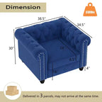Divani Chesterfield a 3 posti in lino da 6 posti, set divano, poltrona, divanetto, divano trapuntato per soggiorno - Morden Fort