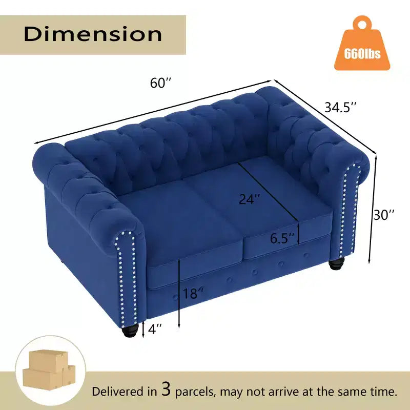 Divani Chesterfield a 3 posti in lino da 6 posti, set divano, poltrona, divanetto, divano trapuntato per soggiorno - Morden Fort