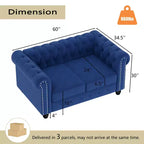 Divani Chesterfield a 3 posti in lino da 6 posti, set divano, poltrona, divanetto, divano trapuntato per soggiorno - Morden Fort