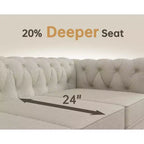 Divani Chesterfield a 3 posti in lino da 6 posti, set divano, poltrona, divanetto, divano trapuntato per soggiorno - Morden Fort