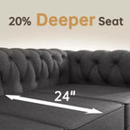 Divani Chesterfield a 3 posti in lino da 6 posti, set divano, poltrona, divanetto, divano trapuntato per soggiorno - Morden Fort