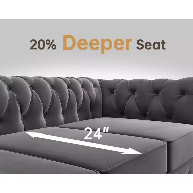 Divani Chesterfield a 3 posti in lino da 6 posti, set divano, poltrona, divanetto, divano trapuntato per soggiorno - Morden Fort
