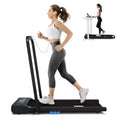 REDLIRO 2 in 1 Under Desk Folding Treadmills Walking Running Machine 7.6MPH for Home Office Black