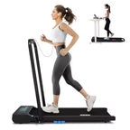 REDLIRO 2 in 1 Under Desk Folding Treadmills Walking Running Machine 7.6MPH for Home Office Black