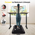 REDLIRO 2 in 1 Under Desk Folding Treadmills Walking Running Machine 7.6MPH for Home Office Black
