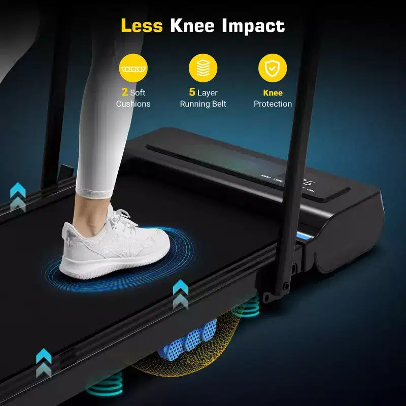 REDLIRO 2 in 1 Under Desk Folding Treadmills Walking Running Machine 7.6MPH for Home Office Black