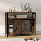 Costway Industrial Buffet Sideboard Cabinet with Spacious Table Top Adjustable Shelves