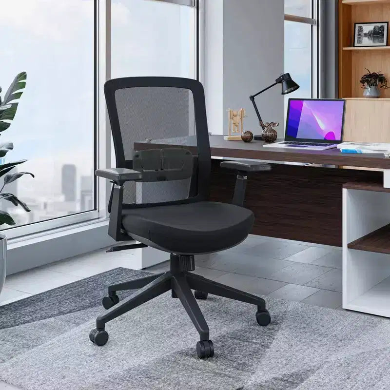 LeisureMod Ingram Ergonomic Desk Chair, Adjustable Height Swivel Task Chair with Back Support & Tilt, Comfortable 8-Hour Computer Chair for Office