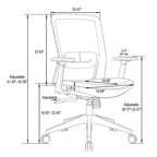 Sedia da scrivania ergonomica LeisureMod Ingram, sedia da lavoro girevole regolabile in altezza con supporto lombare e inclinazione, comoda sedia da computer per ufficio per 8 ore