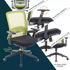 Sedia da scrivania ergonomica LeisureMod Ingram, sedia da lavoro girevole regolabile in altezza con supporto lombare e inclinazione, comoda sedia da computer per ufficio per 8 ore