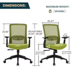 Sedia da scrivania ergonomica LeisureMod Ingram, sedia da lavoro girevole regolabile in altezza con supporto lombare e inclinazione, comoda sedia da computer per ufficio per 8 ore