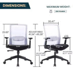 Sedia da scrivania ergonomica LeisureMod Ingram, sedia da lavoro girevole regolabile in altezza con supporto lombare e inclinazione, comoda sedia da computer per ufficio per 8 ore