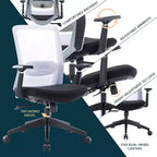 Sedia da scrivania ergonomica LeisureMod Ingram, sedia da lavoro girevole regolabile in altezza con supporto lombare e inclinazione, comoda sedia da computer per ufficio per 8 ore
