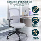 Sedia da scrivania ergonomica LeisureMod Ingram, sedia da lavoro girevole regolabile in altezza con supporto lombare e inclinazione, comoda sedia da computer per ufficio per 8 ore