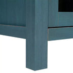 Emma and Oliver Engineered Wood Buffet Sideboard Storage Cabinet for Kitchen/Dining Room with Open Shelf, 2 Drawers, and 2 Tempered Glass Doors
