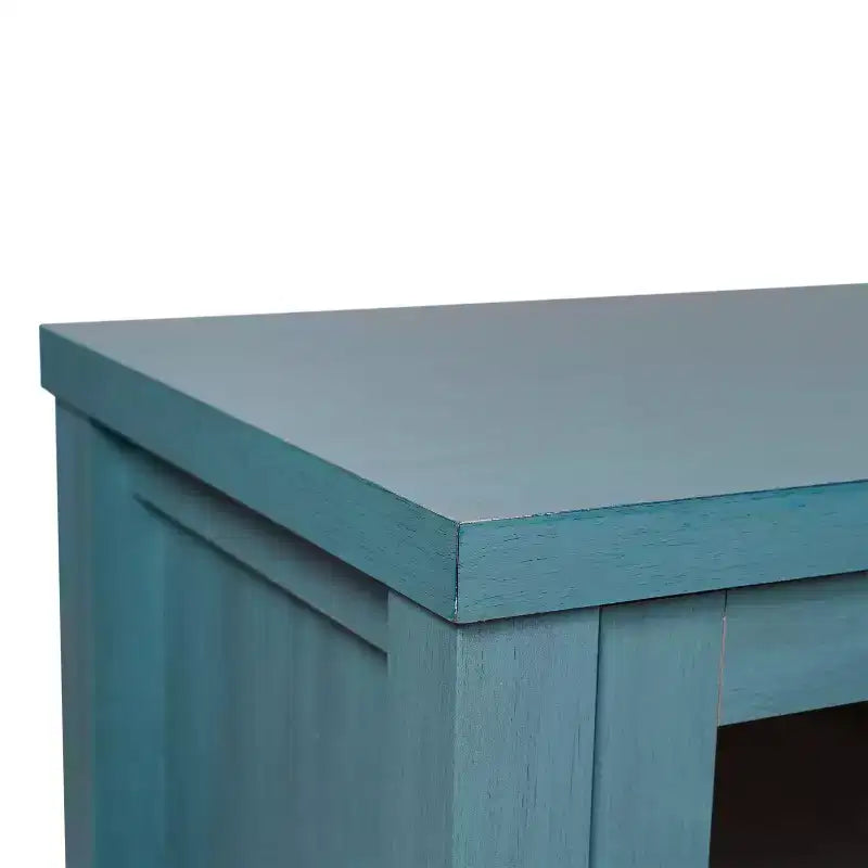 Emma and Oliver Engineered Wood Buffet Sideboard Storage Cabinet for Kitchen/Dining Room with Open Shelf, 2 Drawers, and 2 Tempered Glass Doors