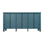 Emma and Oliver Engineered Wood Buffet Sideboard Storage Cabinet for Kitchen/Dining Room with Open Shelf, 2 Drawers, and 2 Tempered Glass Doors