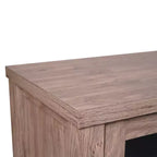 Emma and Oliver Engineered Wood Buffet Sideboard Storage Cabinet for Kitchen/Dining Room with Open Shelf, 2 Drawers, and 2 Tempered Glass Doors