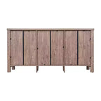 Emma and Oliver Engineered Wood Buffet Sideboard Storage Cabinet for Kitchen/Dining Room with Open Shelf, 2 Drawers, and 2 Tempered Glass Doors