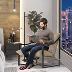 WhizMax Modern Sling Accent Chair, Comfy Fabric Living Room Chairs with Heavy Duty Metal Frame, Lounge Reading Armchair for Living Room Bedroom