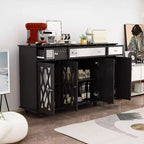 Famapy 55.1 Wide 3 Drawer Sideboard with Modern Design Cabinet Mirror Sideboard Buffet Cabinet Buffet