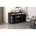 Famapy 55.1 Wide 3 Drawer Sideboard with Modern Design Cabinet Mirror Sideboard Buffet Cabinet Buffet