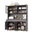 Famapy Gray Moire 61.2 Wide 3 Drawer Sideboard with Modern Design Buffet Hutch Storage Pantry Cabinet Sideboard Storage Cabinet