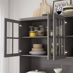 Famapy Gray Moire 61.2 Wide 3 Drawer Sideboard with Modern Design Buffet Hutch Storage Pantry Cabinet Sideboard Storage Cabinet