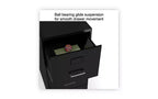 Alera Soho Vertical File Cabinet, 2 Drawers: File/File, Letter, Black, 14 x 18 x 24.1