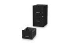 Alera Soho Vertical File Cabinet, 2 Drawers: File/File, Letter, Black, 14 x 18 x 24.1