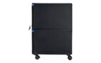 Storex Two-Drawer Mobile Filing Cabinet, 2 Legal/Letter-Size File Drawers, Black/Blue, 14.75 x 18.25 x 26