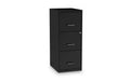 Alera Soho Vertical File Cabinet, 3 Drawers: File/File/File, Letter, Black, 14 x 18 x 34.9