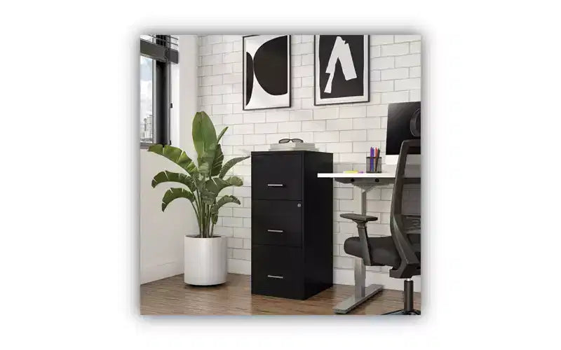 Classificatore verticale Alera Soho, 3 cassetti: Archivio/Archivio/Archivio, Lettera, Nero, 14 x 18 x 34.9