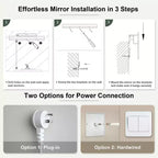 Keonjinn LED Round Bathroom Vanity Wall Mirror, 3 Color Temperatures Dimmable