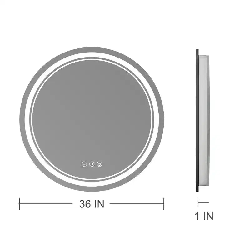Keonjinn LED Round Bathroom Vanity Wall Mirror, 3 Color Temperatures Dimmable