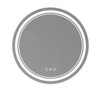Keonjinn LED Round Bathroom Vanity Wall Mirror, 3 Color Temperatures Dimmable