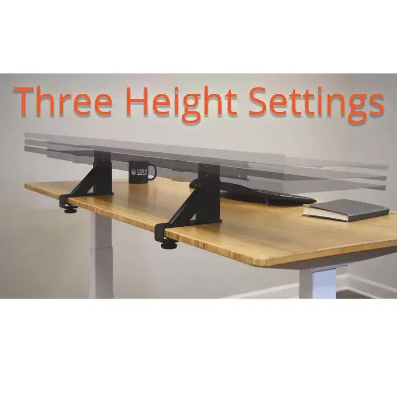Stand Up Desk Store Clamp-On Adjustable Height Desk Shelf Monitor Stand