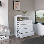 Black 4-Drawer Dresser - 33" Wide Storage Cabinet
