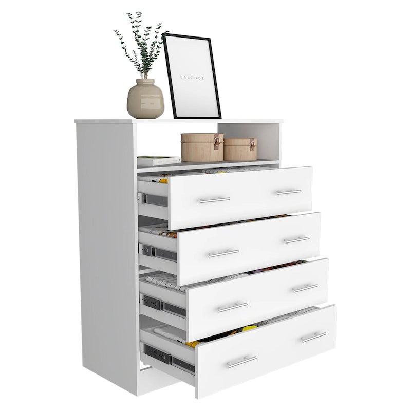 Black 4-Drawer Dresser - 33" Wide Storage Cabinet