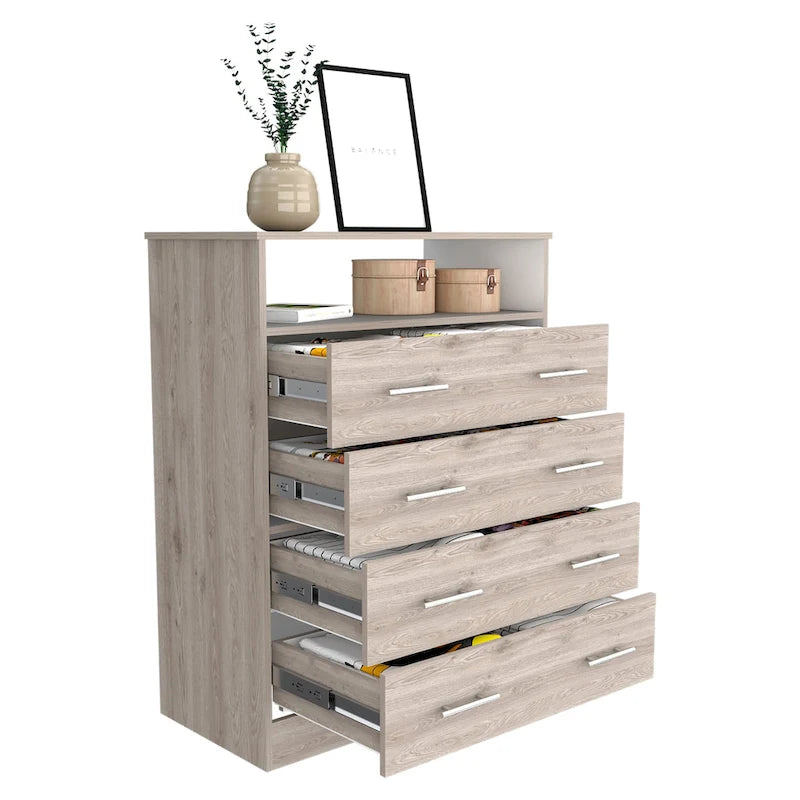 Black 4-Drawer Dresser - 33" Wide Storage Cabinet